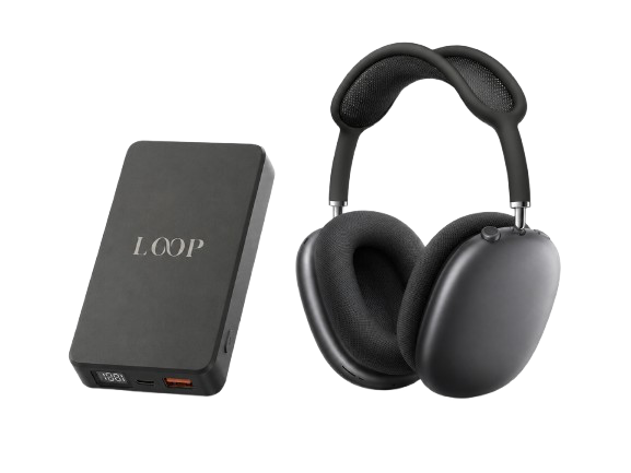 Fones P9 Preto + Capa MagSafe